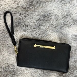 Betsey Johnson Black Wristlet Clutch